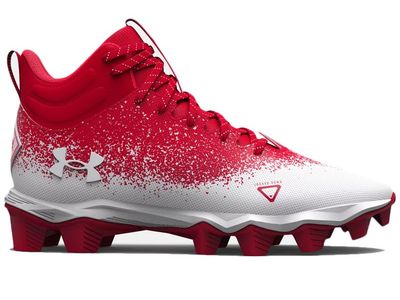 Under Armour Spotlight 4 MC Football Cleats Red/Silver Men's Size 14 (3027977-600)