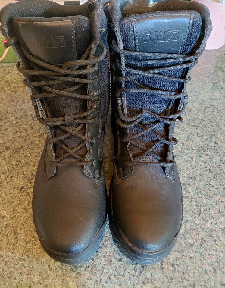5.11 Tactical Black Side-Zip Boots - Slip & Oil Resistant Duty Boots