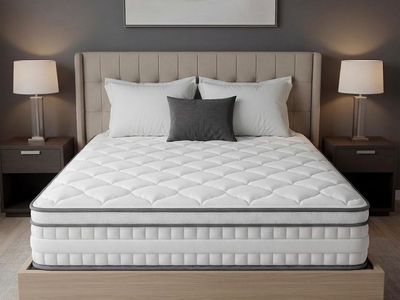 Brand new King Size Mattress - 10-Inch Hybrid with Memory Foam, Innerspring, Medium Firmness