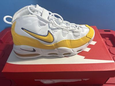 Nike Air Max Uptempo 95 White/Yellow Men's Athletic Shoes (Replacement Box) Size 9.5 Men’s