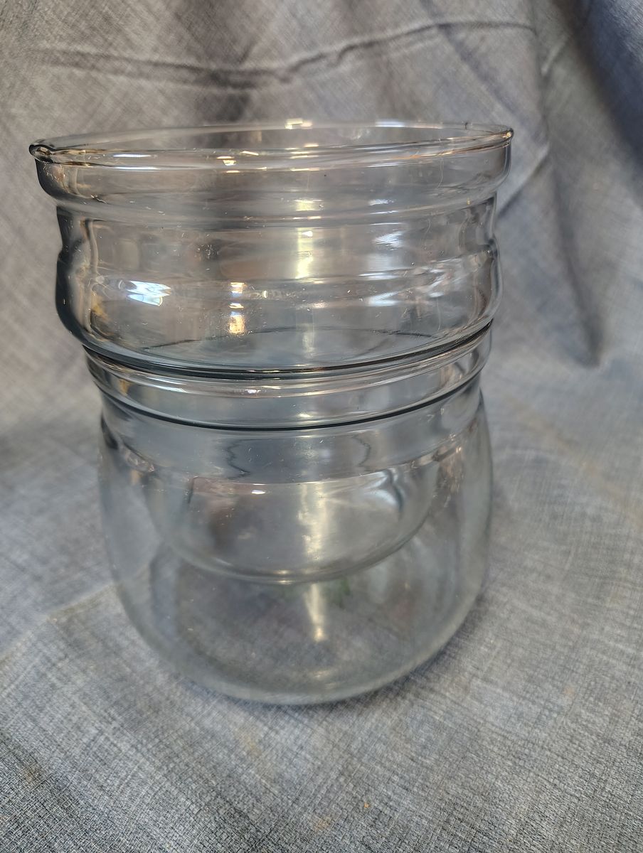 Glass PYREX Clear Double Boiler Jar w/ Lid Vintage (NO HANDLES)