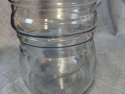 Glass PYREX Clear Double Boiler Jar w/ Lid Vintage (NO HANDLES)