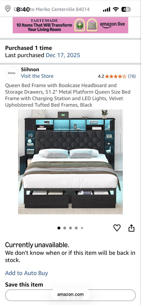 Queen bed frame