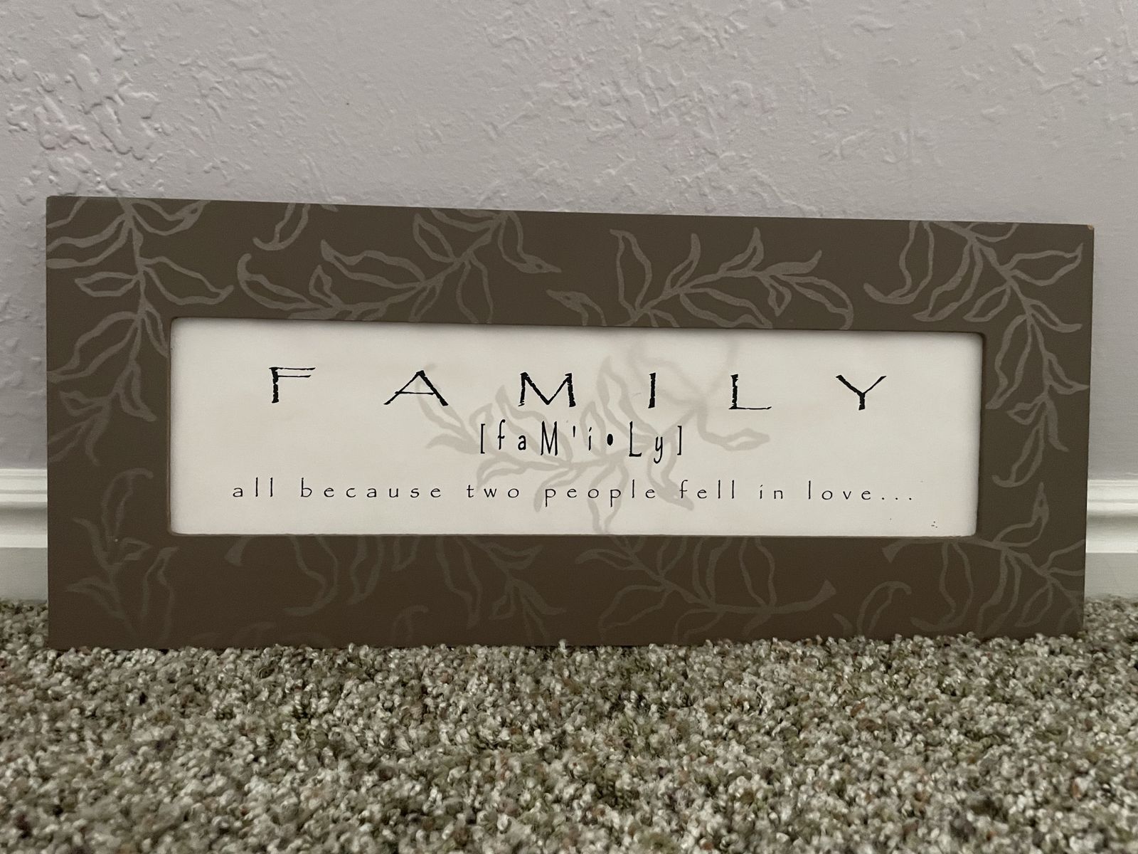 Rustic Wood "Family" Wall Sign - "all because two people fell in love..." Sentiment