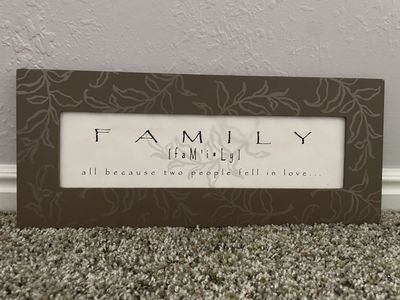 Rustic Wood "Family" Wall Sign - "all because two people fell in love..." Sentiment