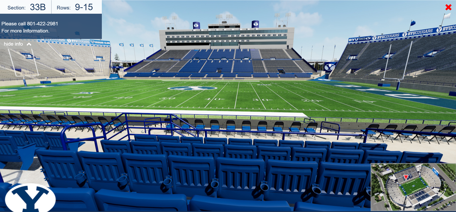 BYU vs Arizona - 4 Incredible East Sideline Tix