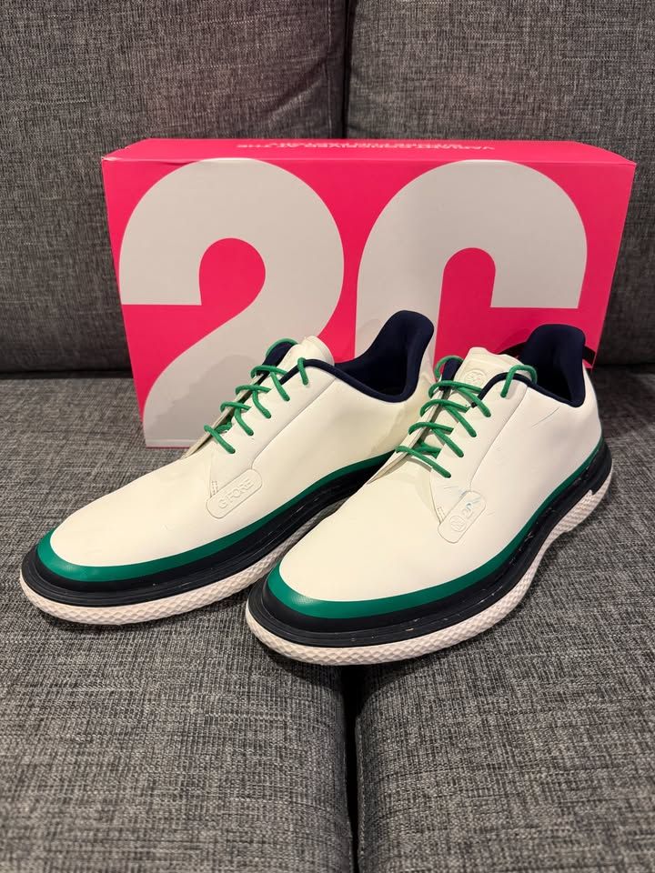 G/Fore Mens Gallivan2r TPU Tuxedo Golf Shoes Size 11 Snow Clover GMF000064