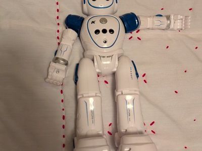 Cady Wile R/C Robot Toy - White/Blue Interactive RC Robot with Controller for Kids