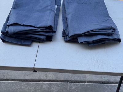 Blue Fabric Window Curtain Panels 8