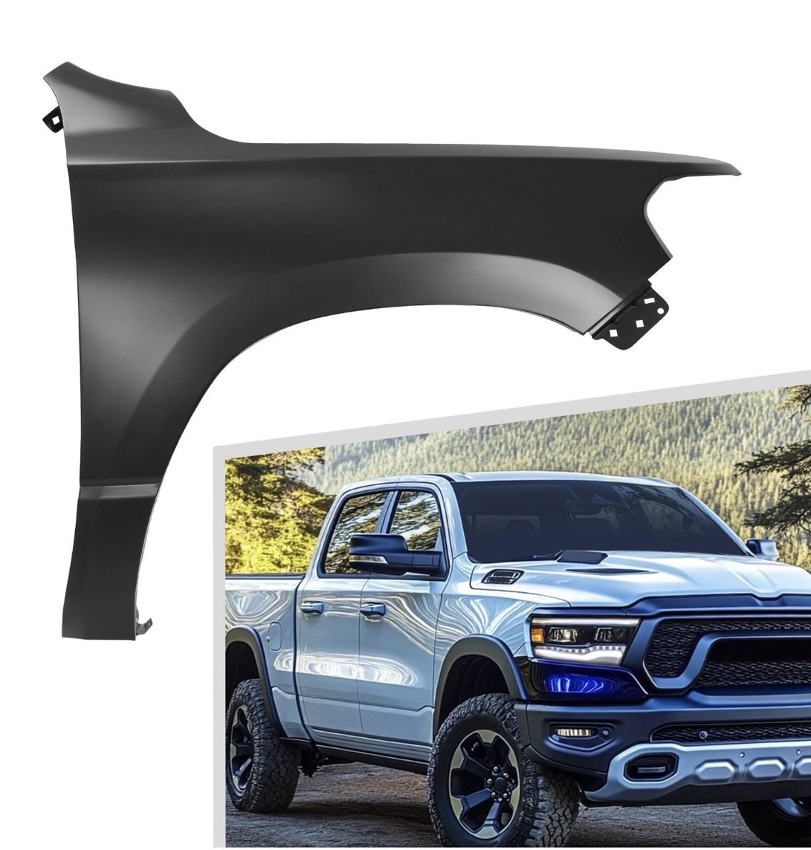 Dodge RAM 1500 (2019-2023) Front Right Fender - Primed Steel Replacement Panel