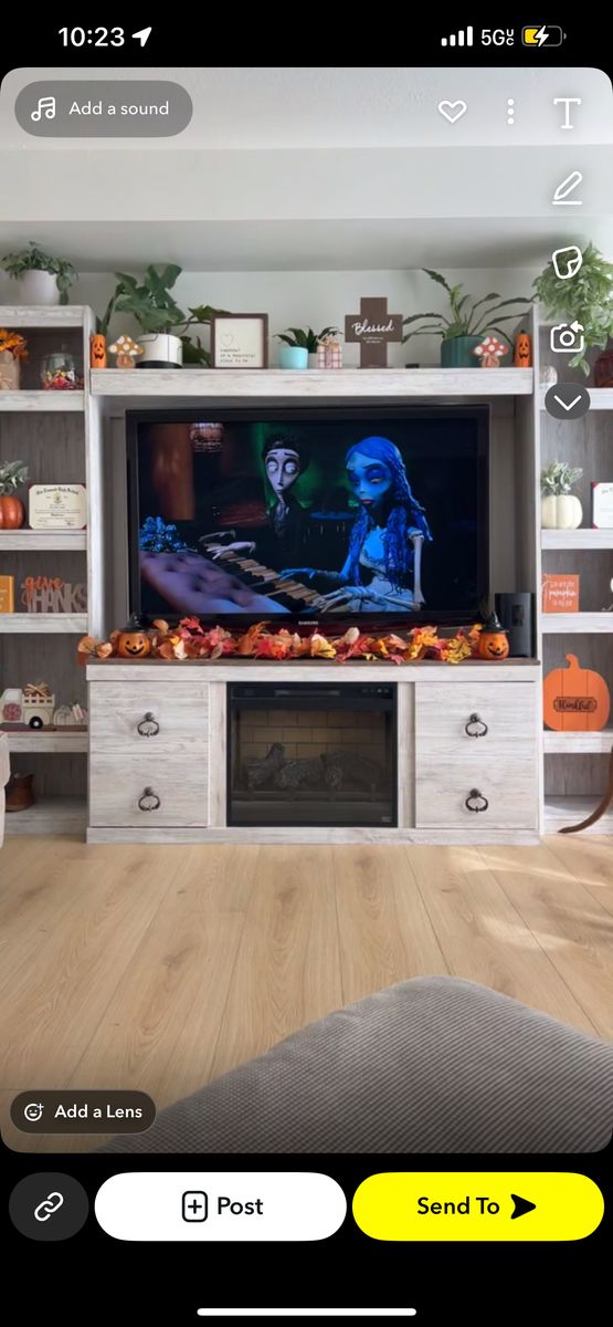 Tv stand with fireplace