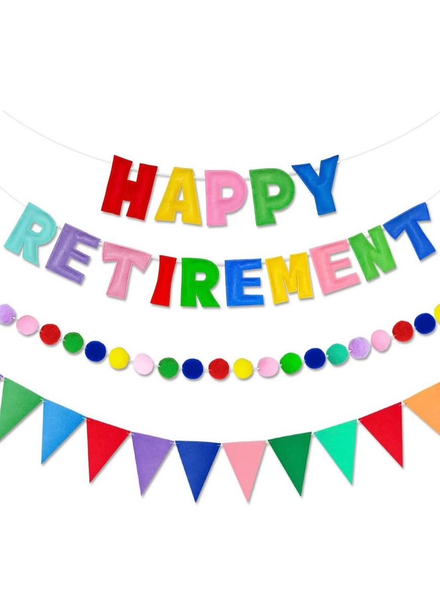 Vinyl Retirement Banner & Felt Banner Decorations
