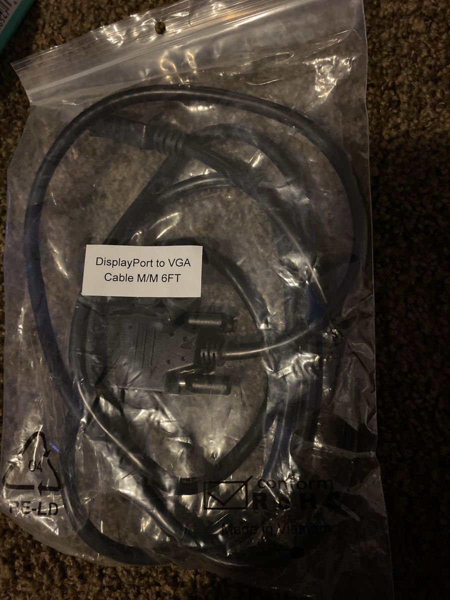 DisplayPort to VGA Cable M/M 6FT - Brand New Video Adapter Cable