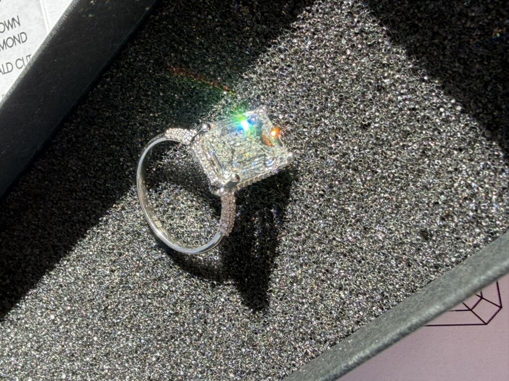 Stunning 6.02 Carat, Emerald Cut Platinum Ring!