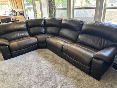 Leather sectional and oversized chair,Power