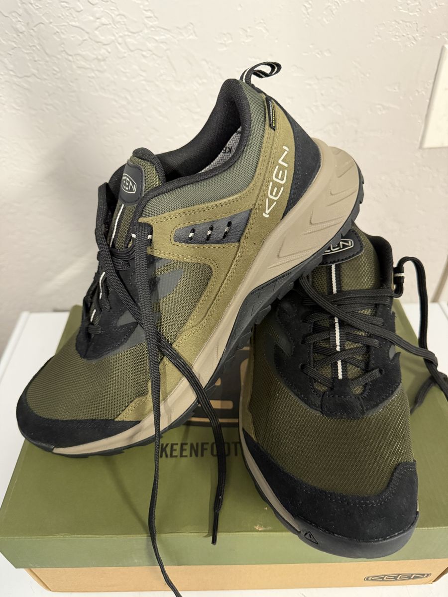 Keen Hiking Shoes Olive Green Black Waterproof Size 11