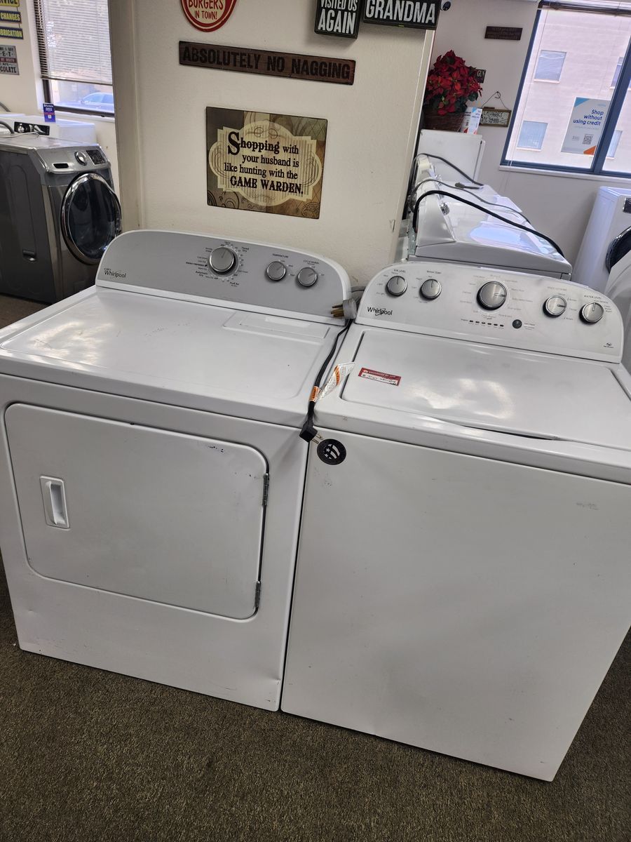 Whirlpool White Top Load Washer & Electric Dryer Set - Matching Pair