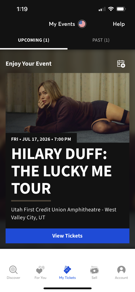 Hilary Duff Lucky Me Tour Ticket