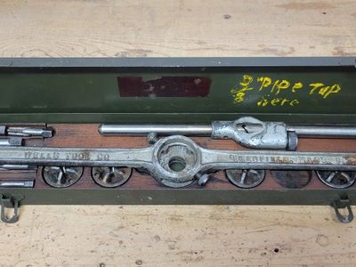 Vintage Wells Tool Co. Greenfield MASS Tap and Die Set with Metal Storage Case