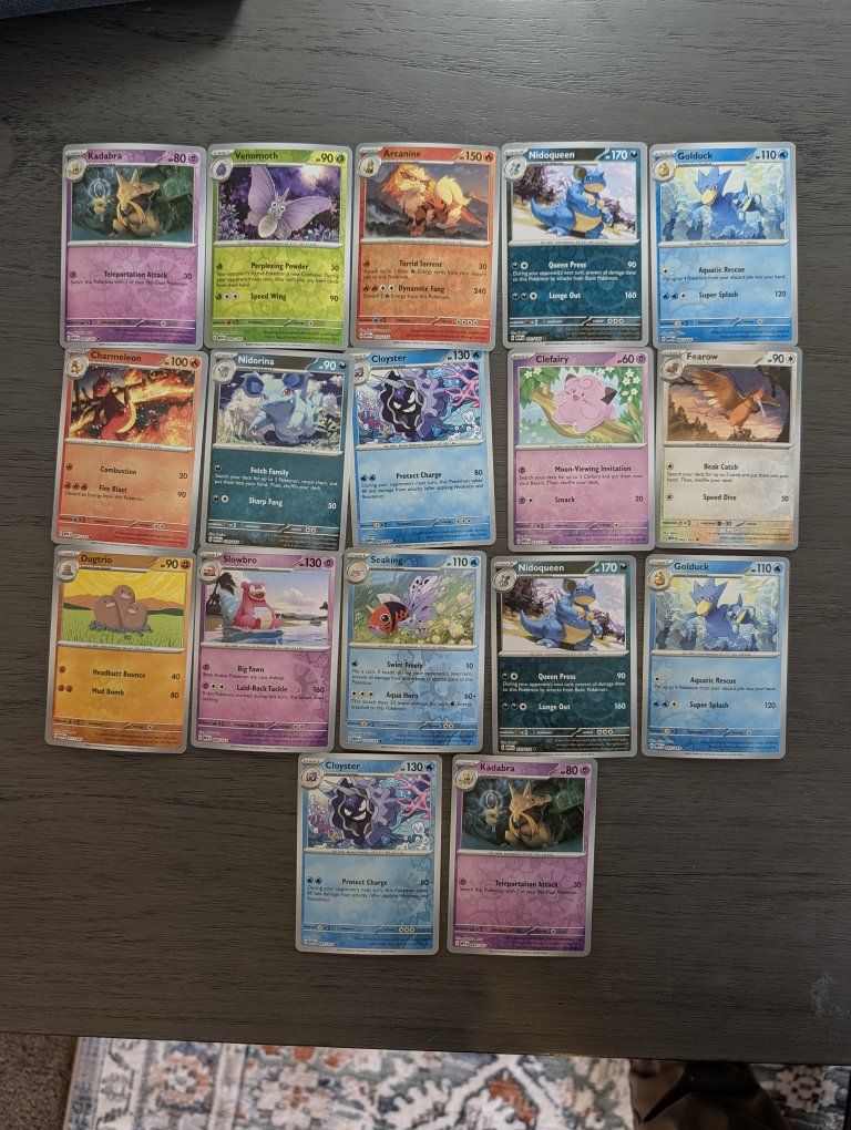 52 reverse holographic pokémon cards