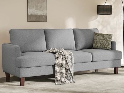 Gray/Blue Deep Seat Modern 89" couch Sofa