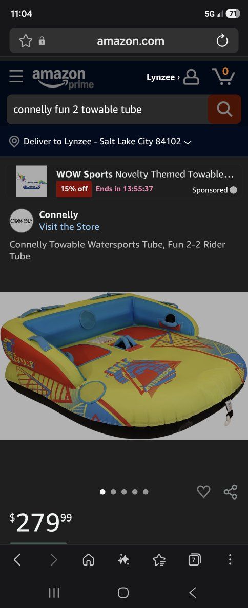 Connelly Fun 2 Towable Tube - 2-Person Water Ski & Boating Inflatable