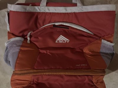 Kelty Duo Pack Red Orange Outdoor Backpack Tote Bag