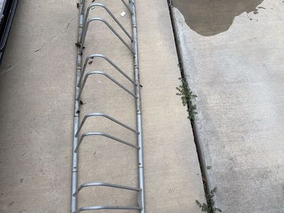 Metal Bike Rack - Holds 5 Bikes, Silver