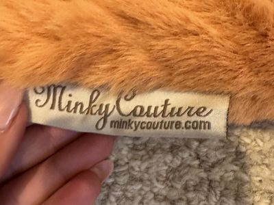 Minky Couture Fuzzy Soft Blanket - Rust Orange. Adult size 50 x 60. NEW