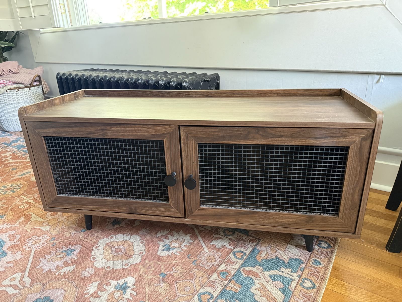 Mid-Century Modern Wood TV Stand Cabinet 