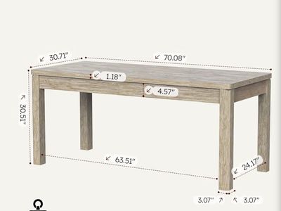 New in Box Rectangular Dining Table 70" x 31"
