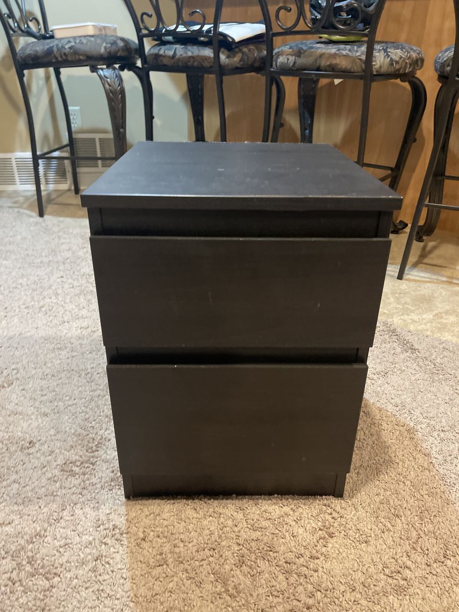 IKEA Black 2-Drawer Nightstand