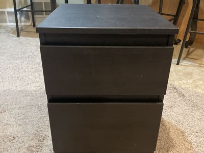 IKEA Black 2-Drawer Nightstand