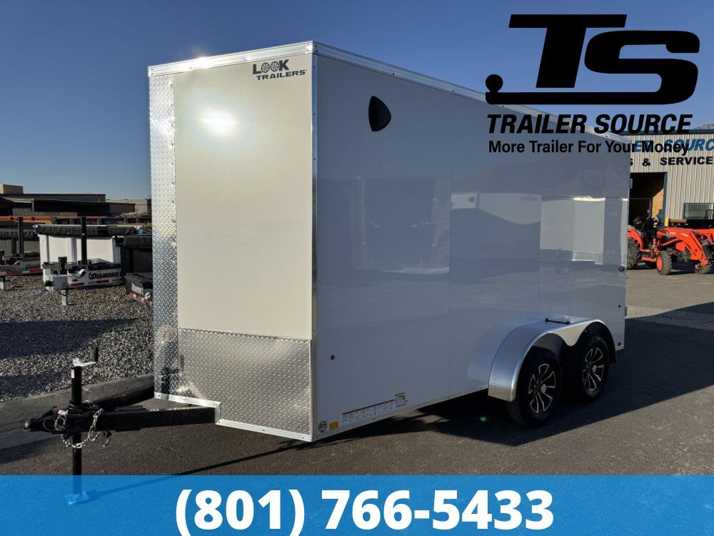 7x14 Look ST DLX Enclosed Cargo Trailer - 7'0" Interior - 7K GVWR - .080 PolyCor, Alloy Wheels, Barn Doors, Translucent Roof