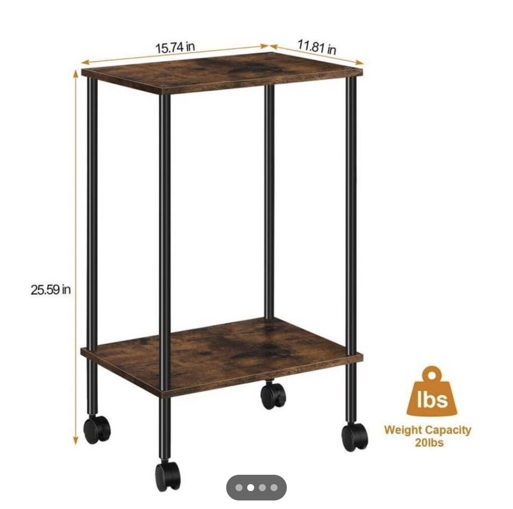 2-Piece Side Table Set On Wheels — $35 for Both