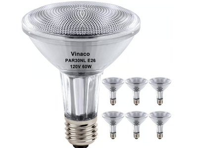 Vinaco PAR30L 60W Halogen Flood Light Bulbs E26 2800K Dimmable 6-Pack 1000LM