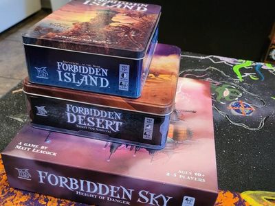 Forbidden Trilogy by Matt Leacock
(Forbidden Island, Forbidden Desert, Forbidden Sky)