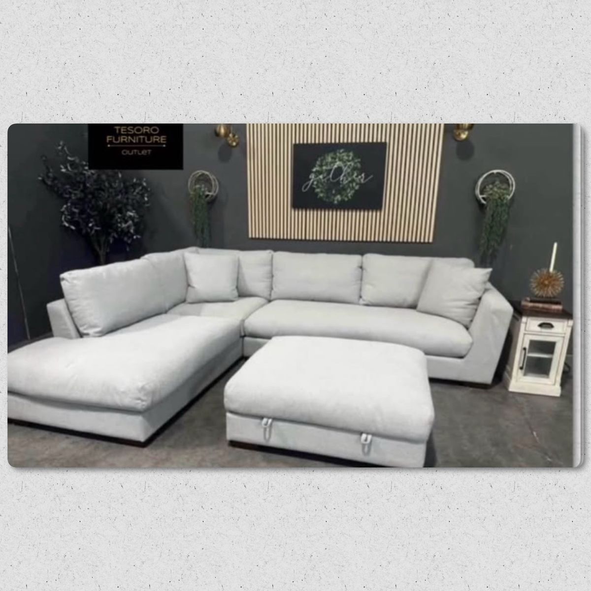 HENREDON BUCCLE MODERN SECTIONAL AND OTTOMAN