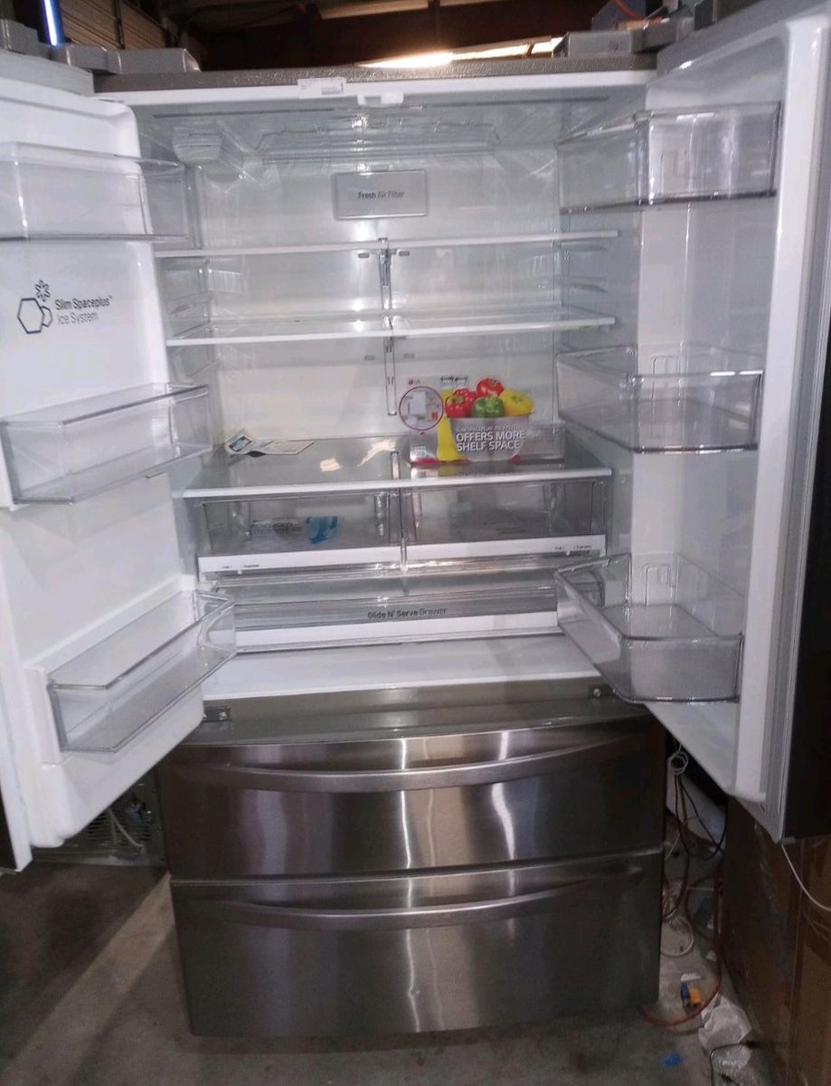 LG Stainless Steel French Door Refrigerator with Delivery Ice & Water Dispenser, Smart Cooling, Slim SpacePlus Ice System
