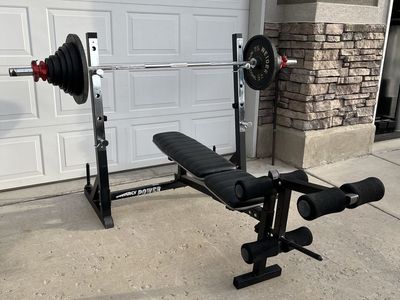 Olympic Weight Bench & 300lb Olympic Weight Set