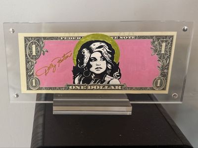 Dolly Parton Art Hand Painted on Dollar Bill