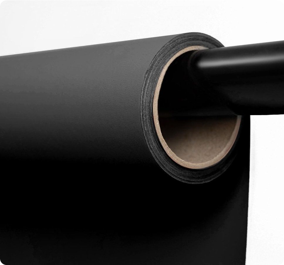 Seamless Paper Backdrop for Photography, 106.8''x32.8' Jet Black