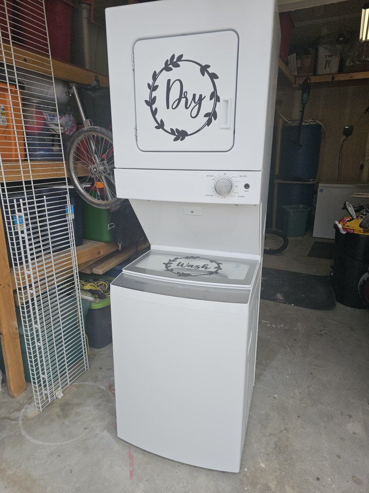 Whirlpool White Electric Stacked Washer Dryer Combo - High Efficiency Top Load
