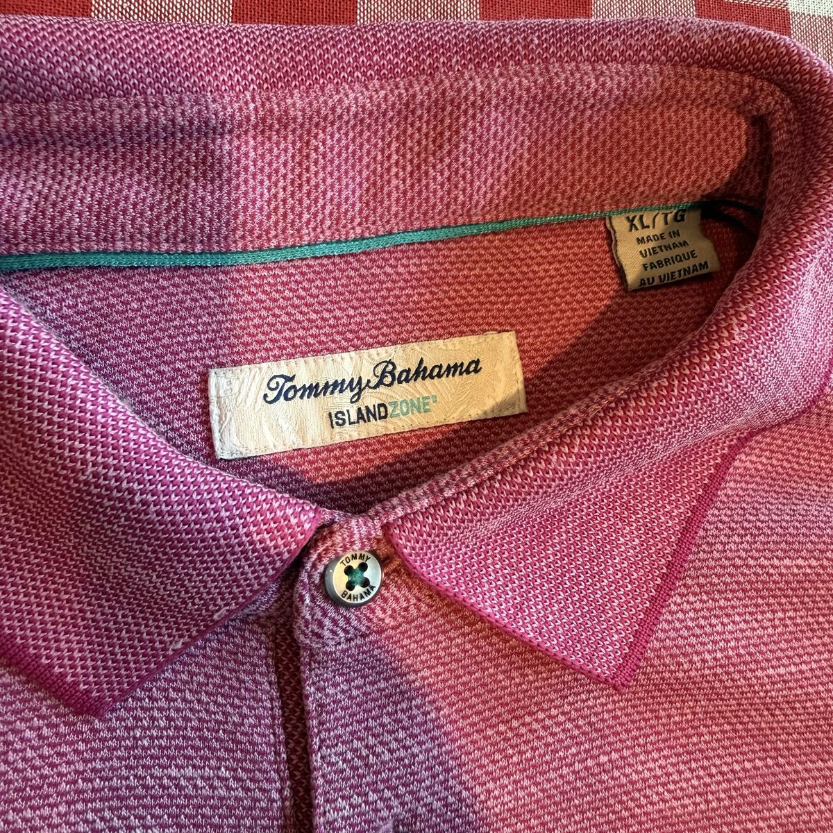 Tommy Bahama ISLANDZONE Men's XL Pink Short Sleeve Collared Polo Shirt - Excellent Condition