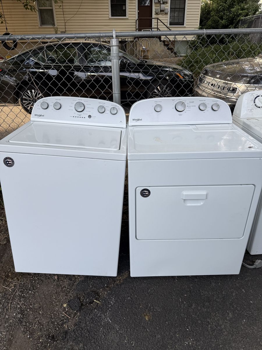 Whirlpool Top-Load Washer and Electric Dryer Set in White