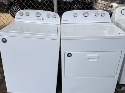 Whirlpool Top-Load Washer and Electric Dryer Set in White