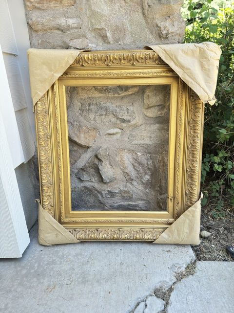 Gold Wood Picture Frame 16x20 Egg Dart Bead Inner Liner 25x29