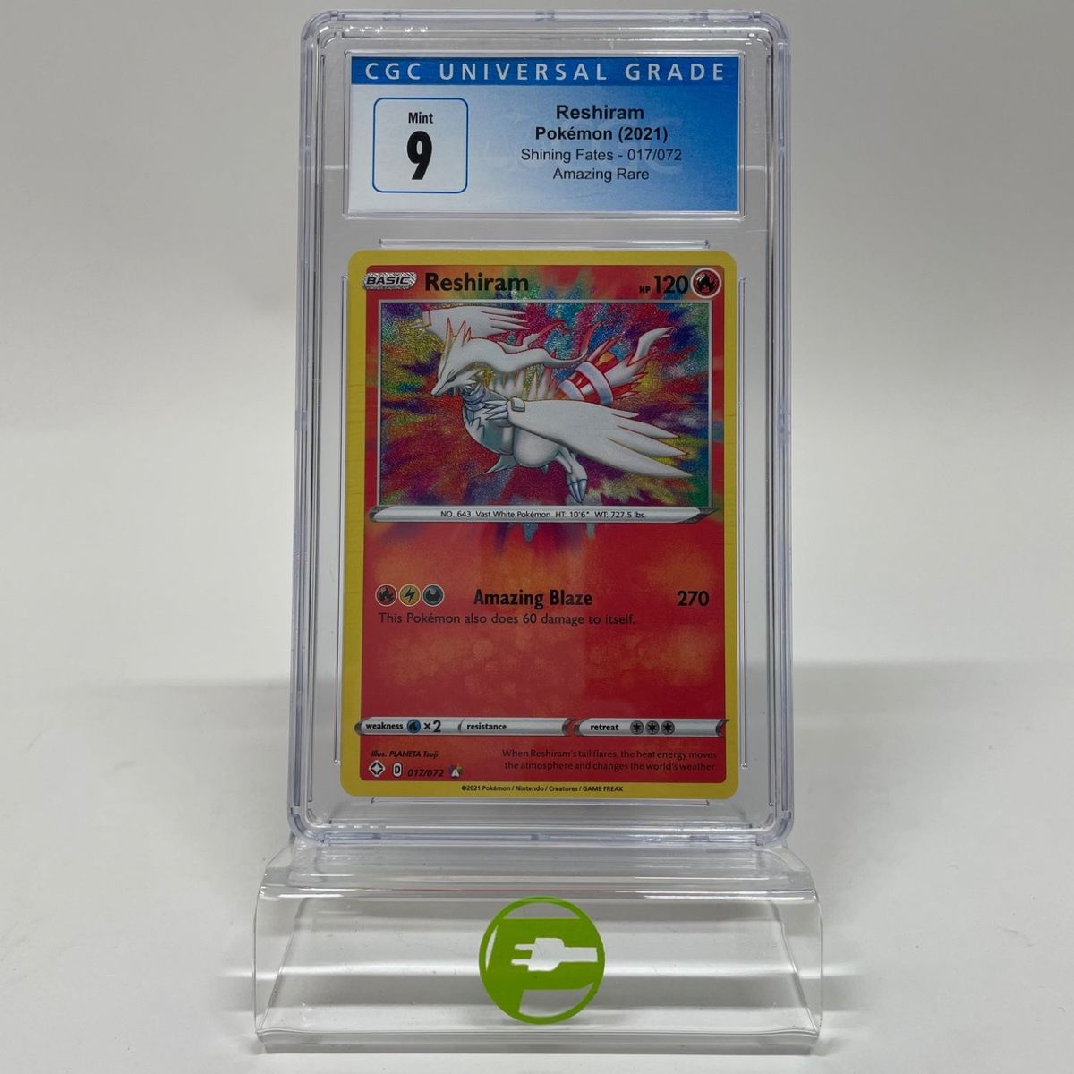 Pokémon TCG Shining Fates Reshiram 017/072 English CGC 9 Mint