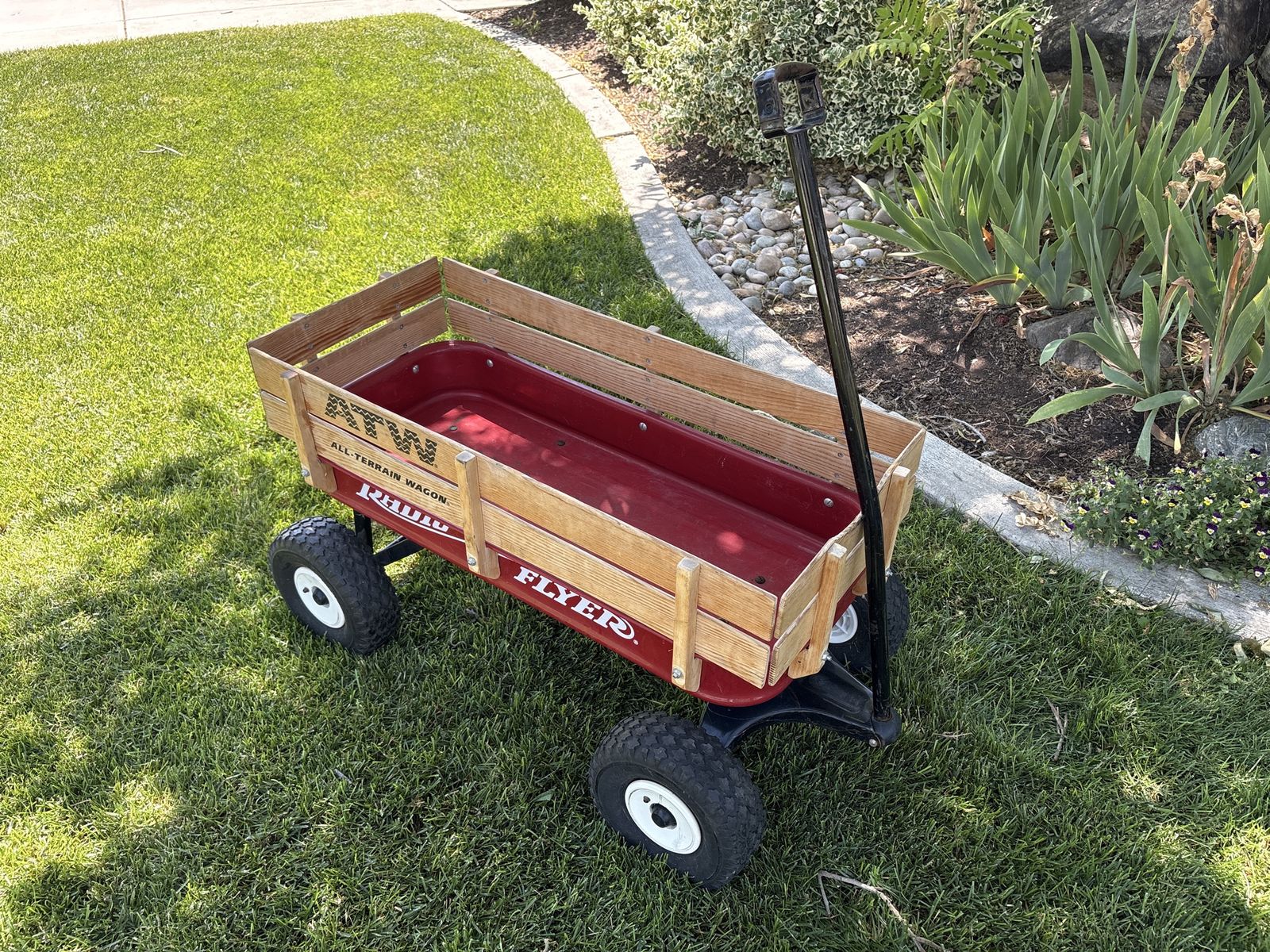 Radio Flyer All-Terrain Wagon with Wooden Sides - Classic Red Outdoor Play