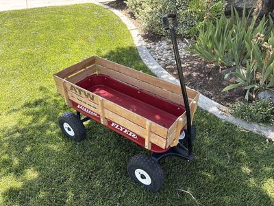Radio Flyer All-Terrain Wagon with Wooden Sides - Classic Red Outdoor Play